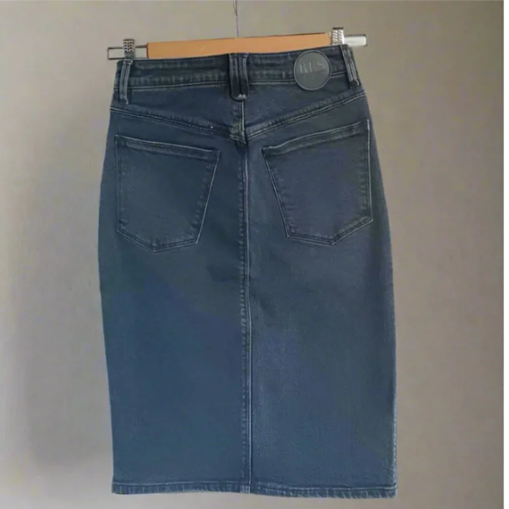 RES Denim Pencil Mini Skirt Womens 27 Black High Waist Short Stretch